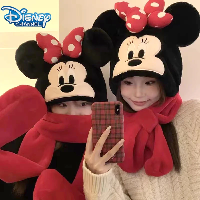 Santa Hat Plush - Disney Plush Mickey Minnie Mouse Scarf