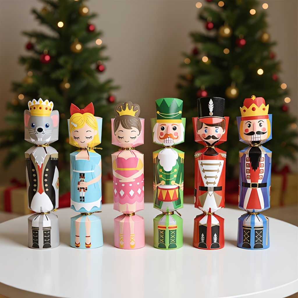 Nutcracker Figurine - 24pcs Christmas Cracker Soldier Nutcracker Princess
