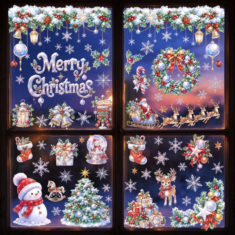 9 Sheets Christmas Static Wind - огляд і ціна Snowflake Window Decal