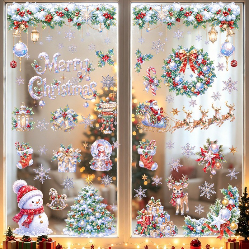 9 Sheets Christmas Static Wind - огляд і ціна Snowflake Window Decal