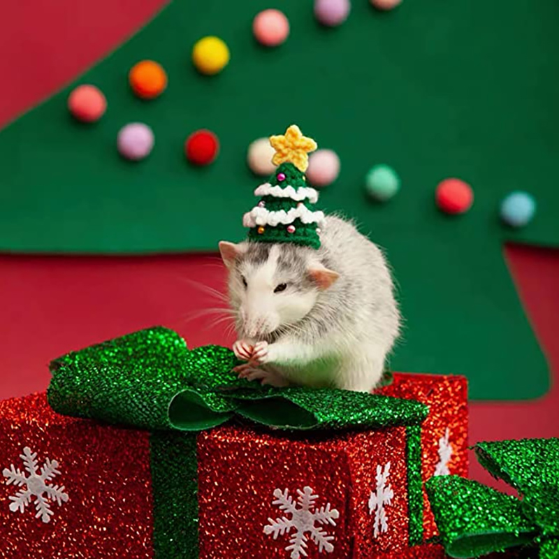 Hand Woven Pet Christmas Hat D - огляд і ціна Santa Hat Plush