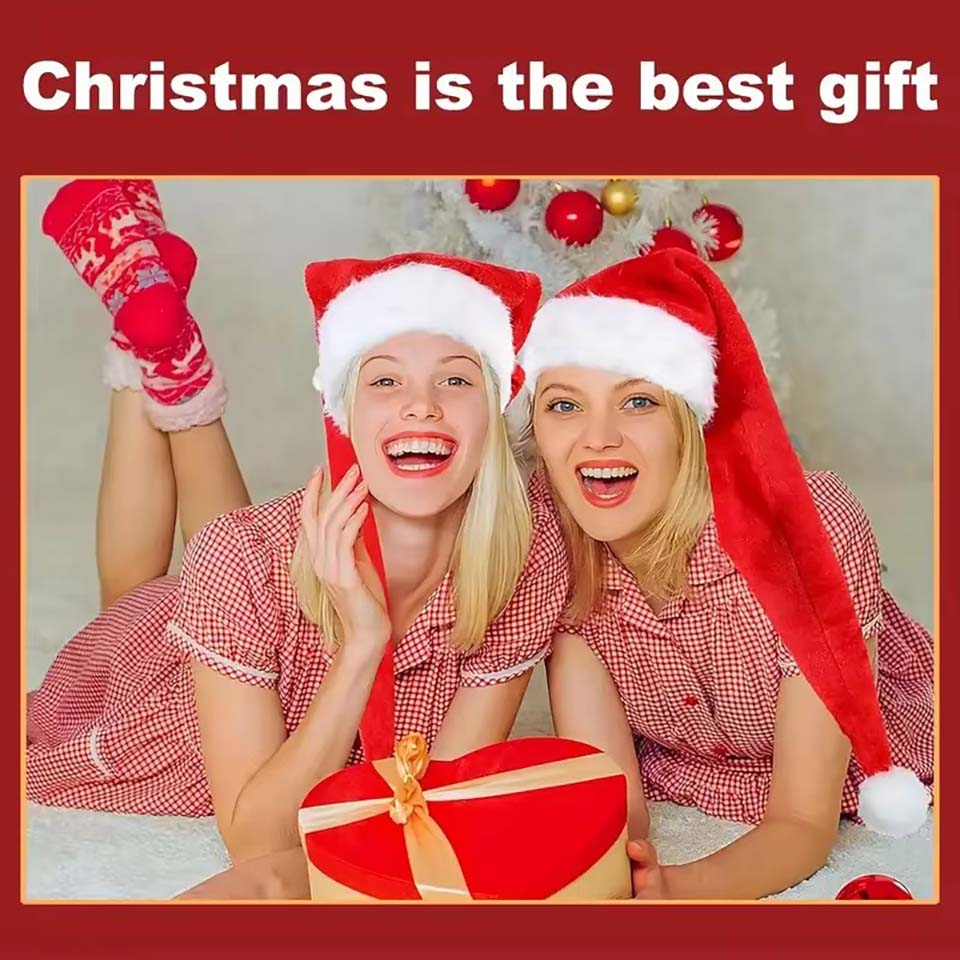 Long Plush Christmas Hat Velve - огляд і ціна Santa Hat Plush