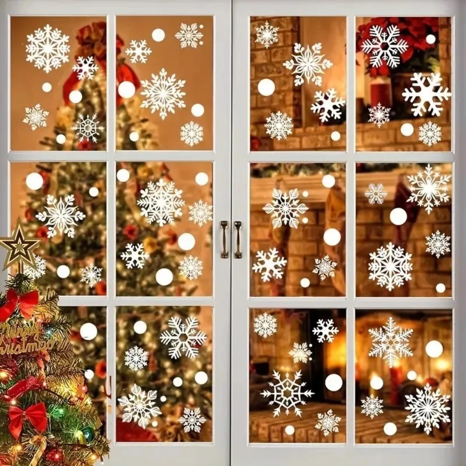 1Set Snowflake Window Stickers - огляд і ціна Snowflake Window Decal