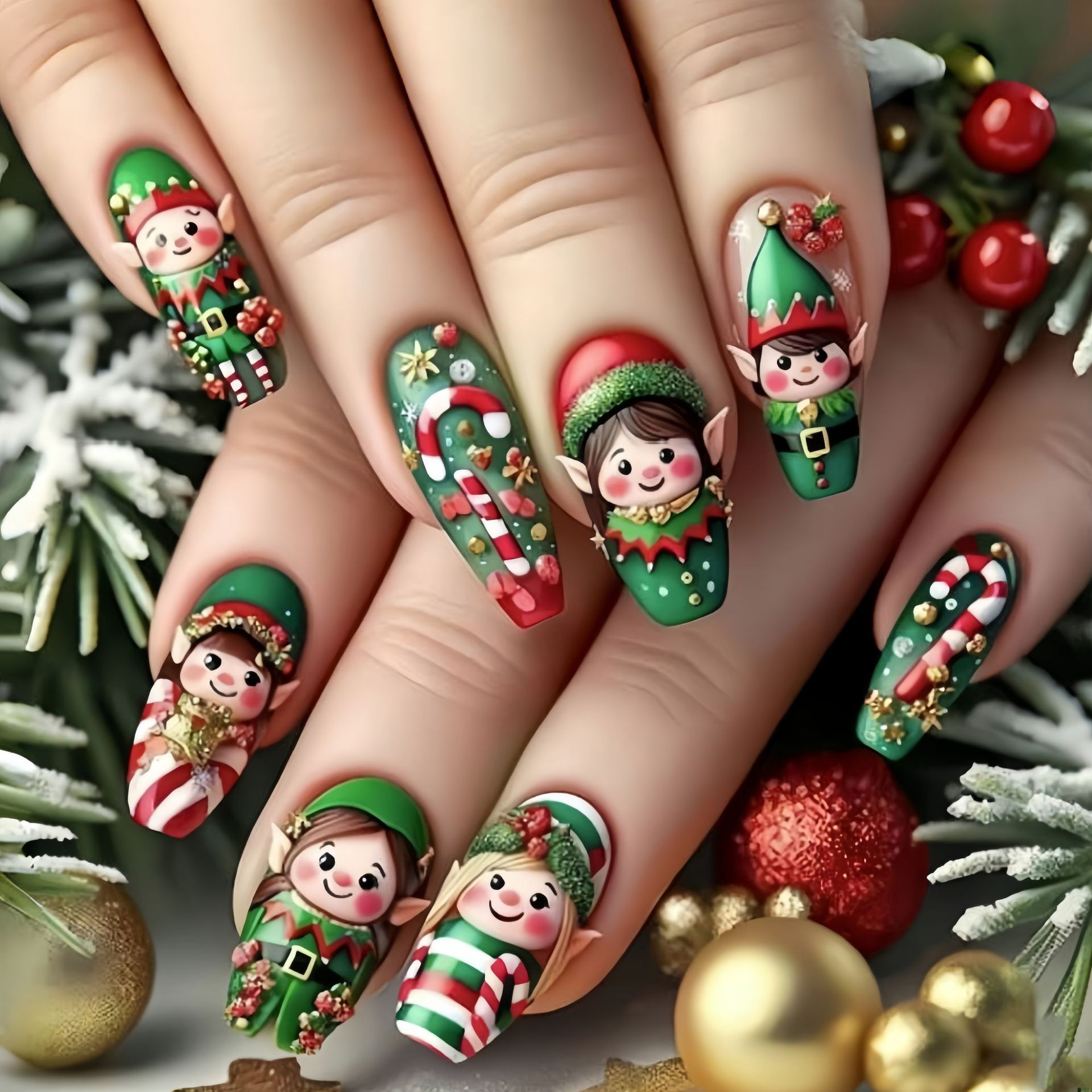 Medium fake nails for Christma - огляд і ціна Christmas Tree Artificial