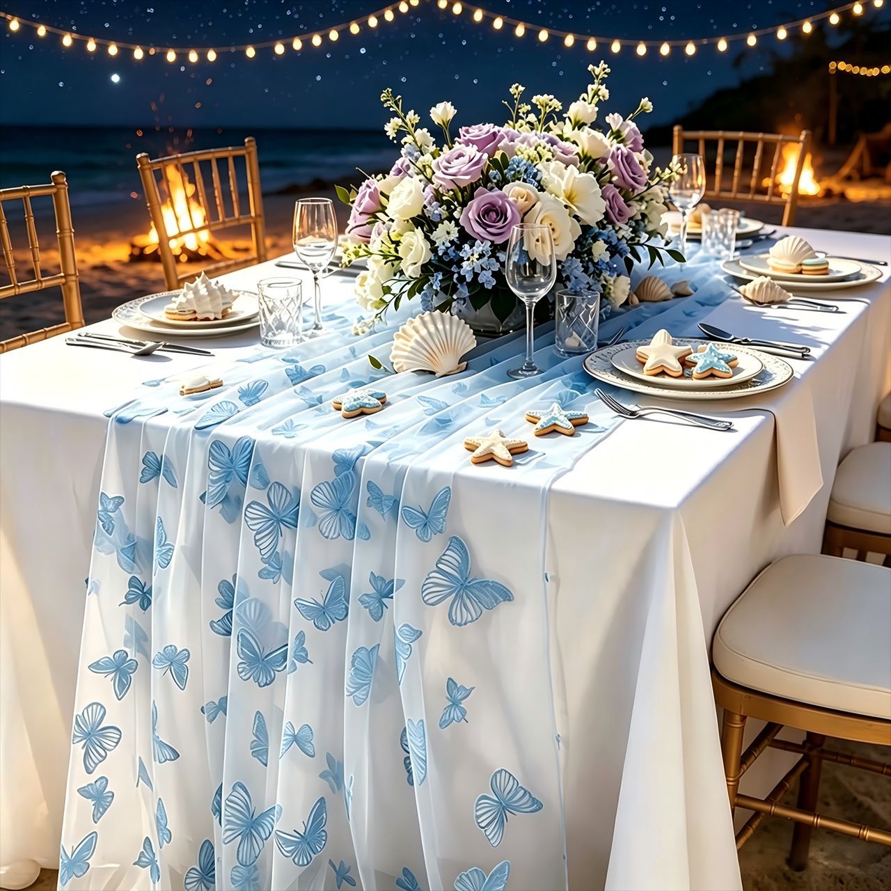 Nylon Tulle Flocked Butterfly  - огляд і ціна Christmas Table Runner