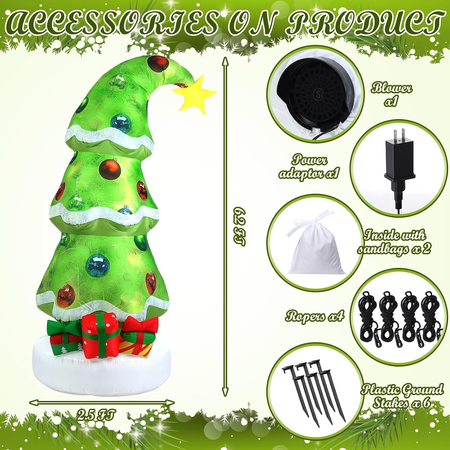 Lime Green 6.9ft Outdoor Infla - огляд і ціна Christmas Lights Outdoor