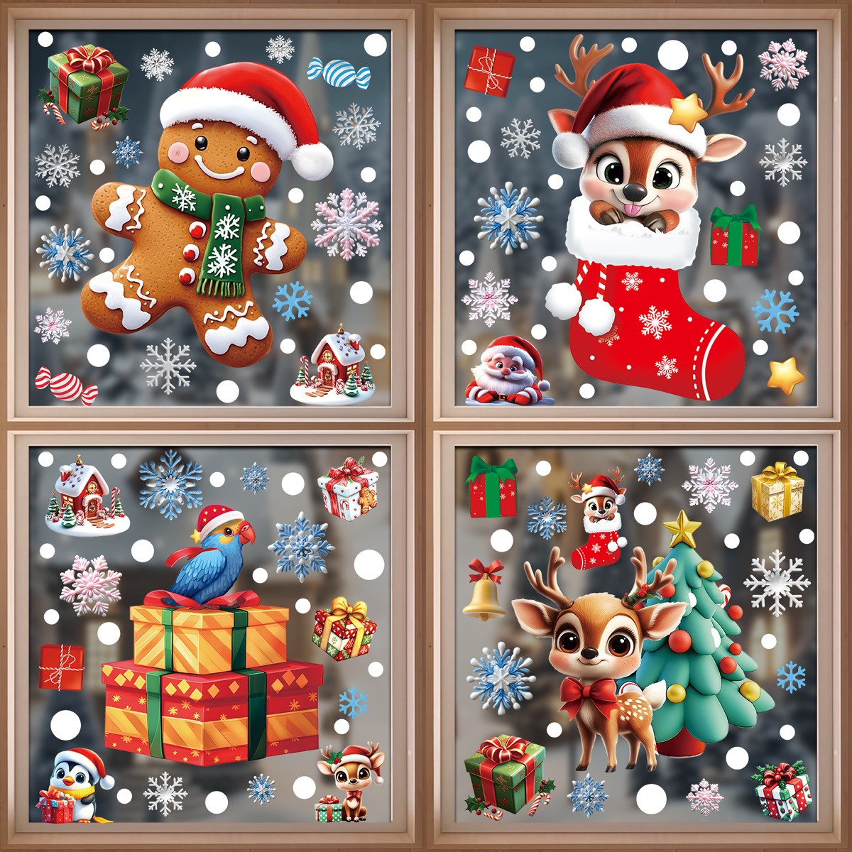 Christmas Window Stickers Ging - огляд і ціна Snowflake Window Decal