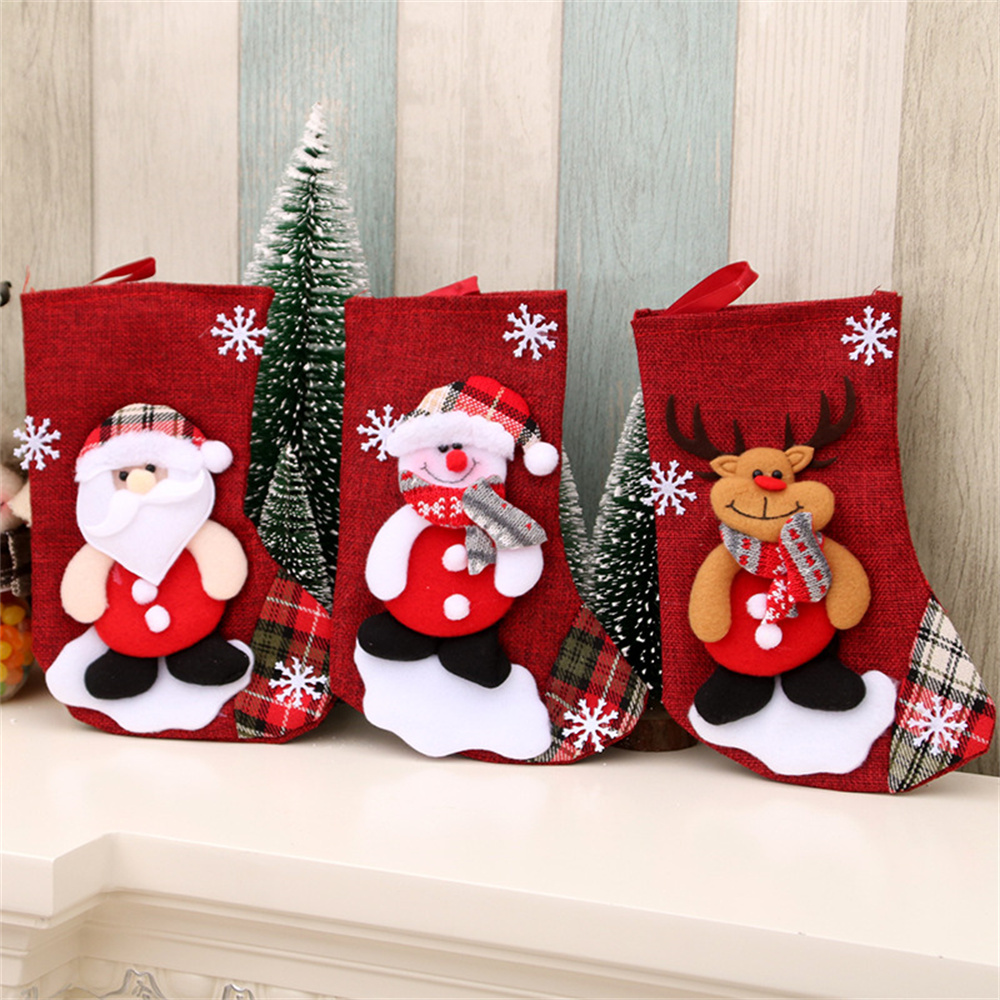Linen Christmas Stockings Gift - огляд і ціна Christmas Stocking Hanging
