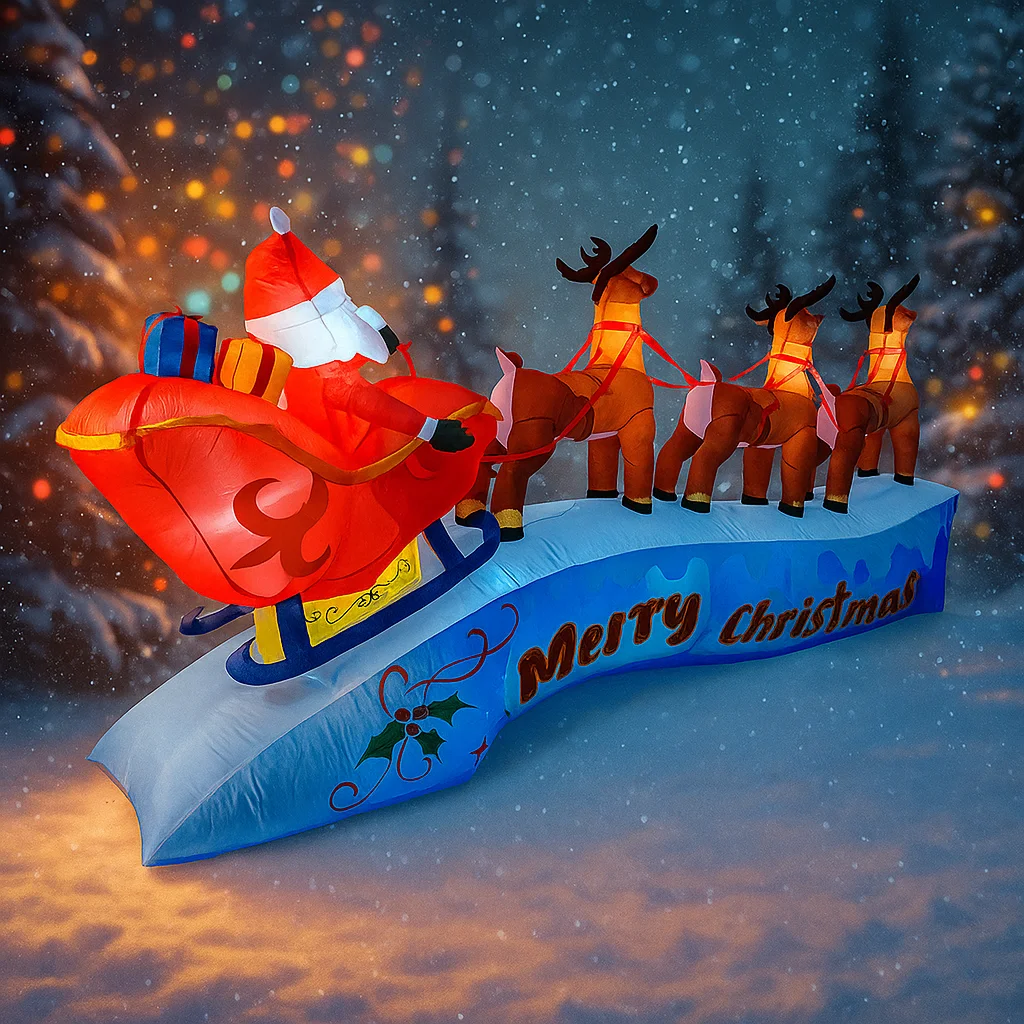 11.8FT Santa Claus Reindeer Sl - огляд і ціна Christmas Lights Outdoor