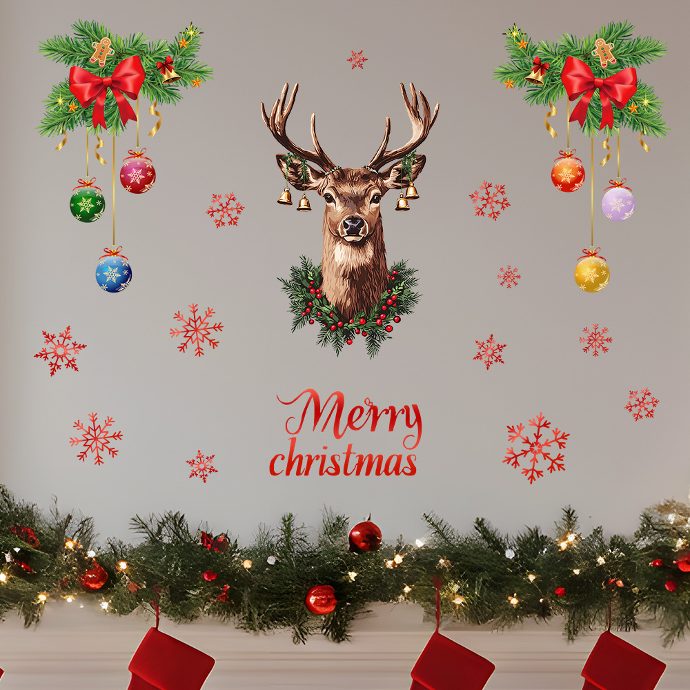 Christmas Snowflake Deer Head  - огляд і ціна Snowflake Window Decal