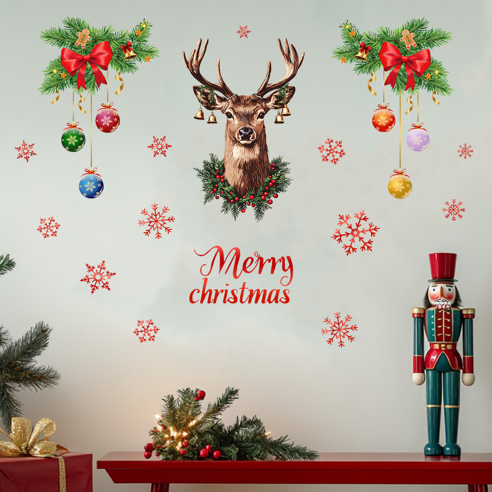 Christmas Snowflake Deer Head  - огляд і ціна Snowflake Window Decal