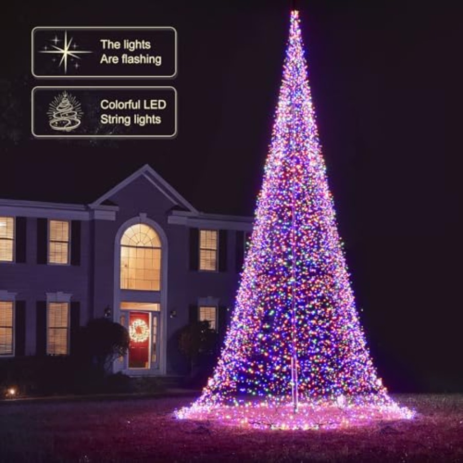 Outdoor Flagpole LED Christmas - огляд і ціна Christmas Lights Outdoor