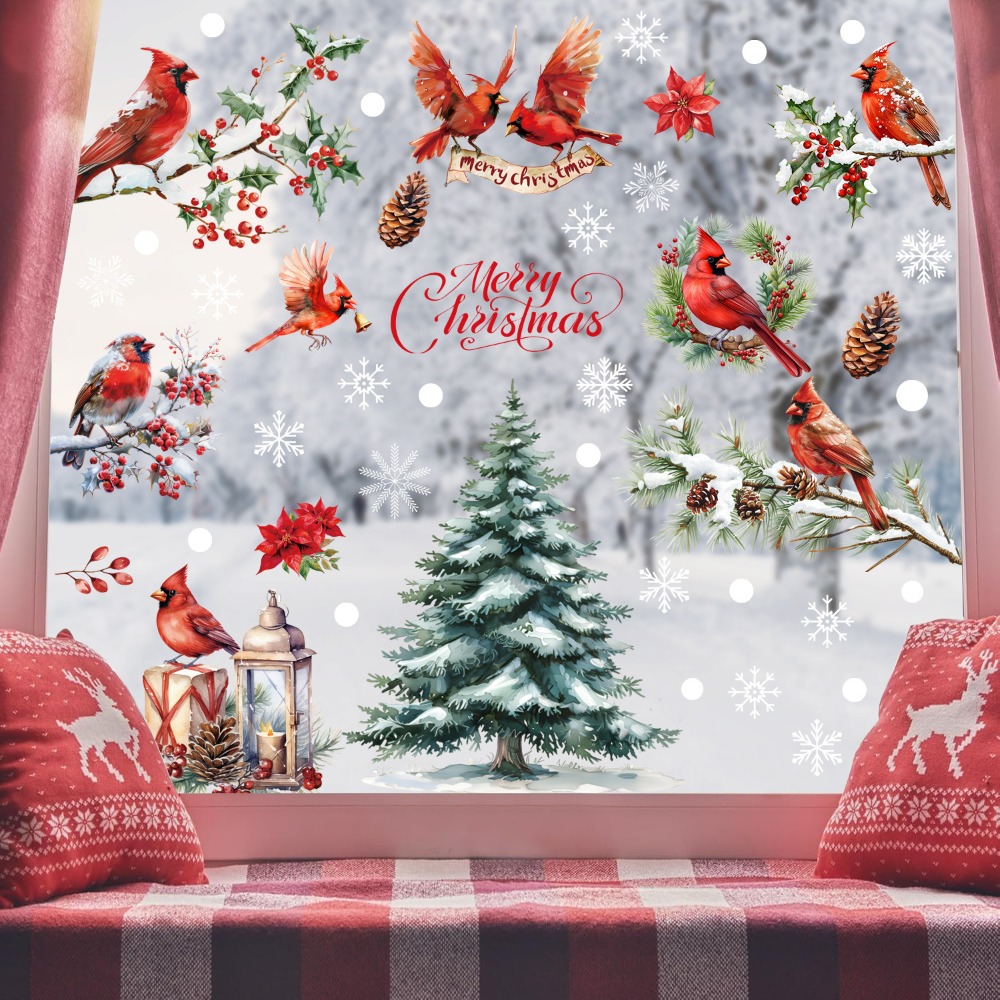 9pcs Christmas Window Decals C - огляд і ціна Snowflake Window Decal