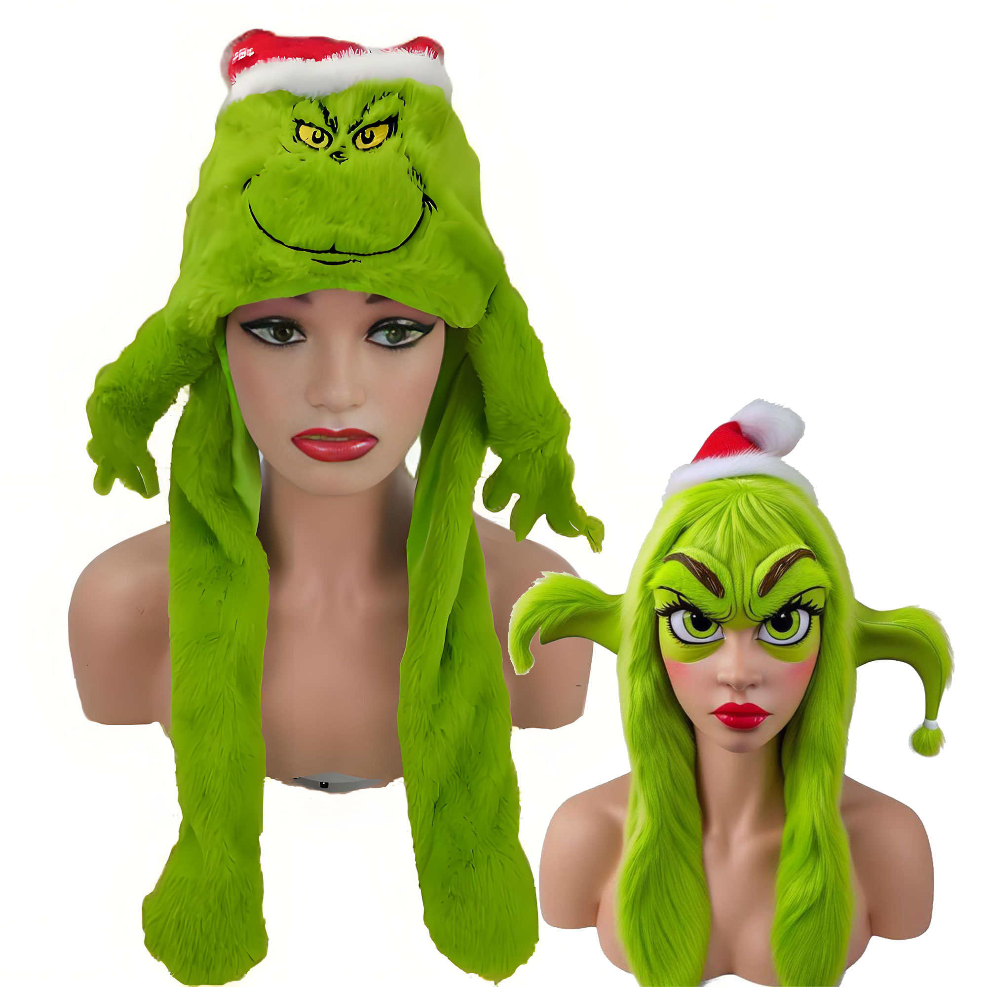 Plush Grincese Hat Cap Scarf C - огляд і ціна Santa Hat Plush