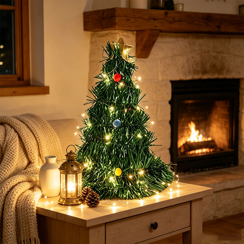 Foldable Green Tinsel Mini Chr - огляд і ціна Star Tree Topper