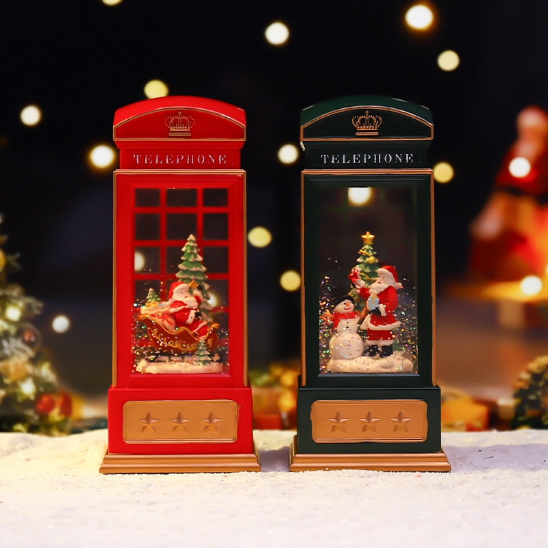 Christmas Phone Booth Night Li - огляд і ціна Snow Globe Musical