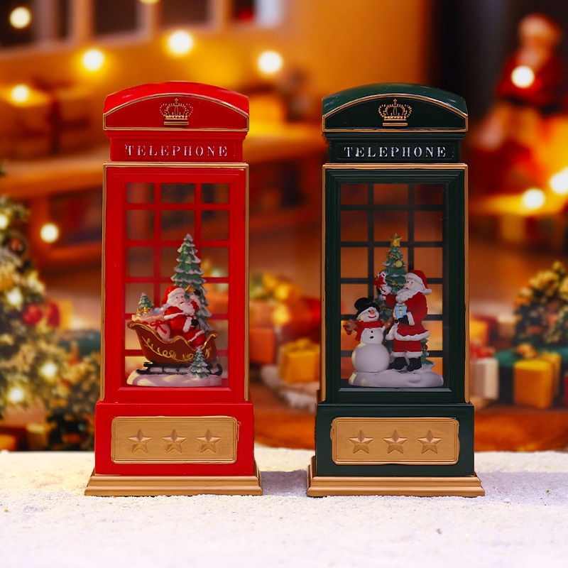 Christmas Phone Booth Night Li - огляд і ціна Snow Globe Musical