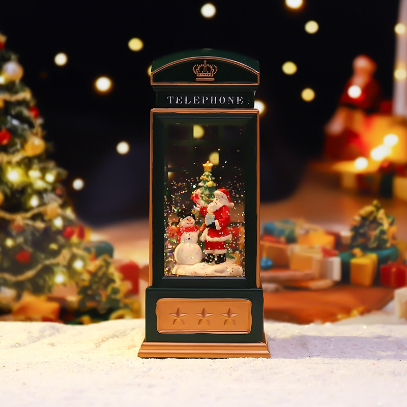 Christmas Phone Booth Night Li - огляд і ціна Snow Globe Musical