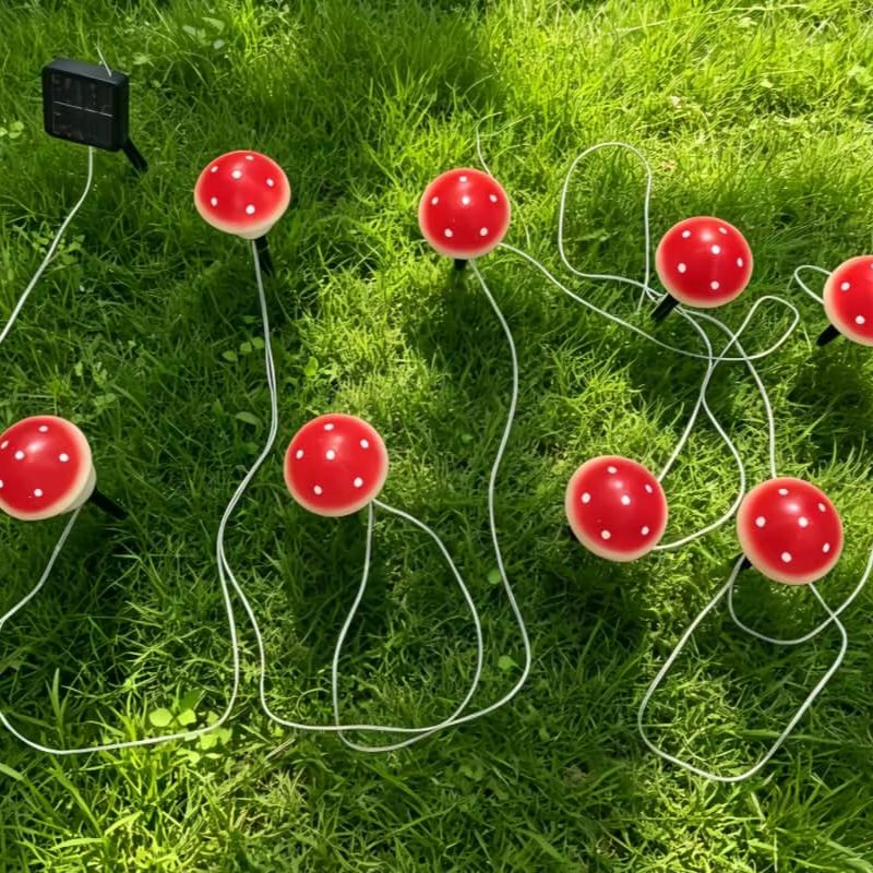 Solar Mushroom String Lights W - огляд і ціна Christmas Lights Outdoor