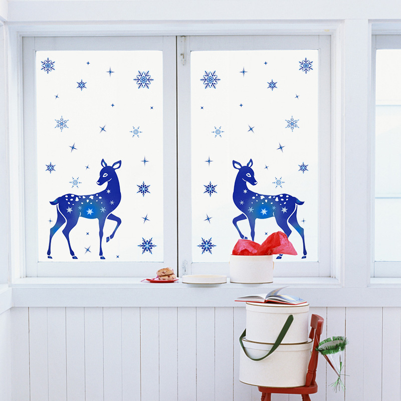 Christmas Window Stickers Elk  - огляд і ціна Snowflake Window Decal