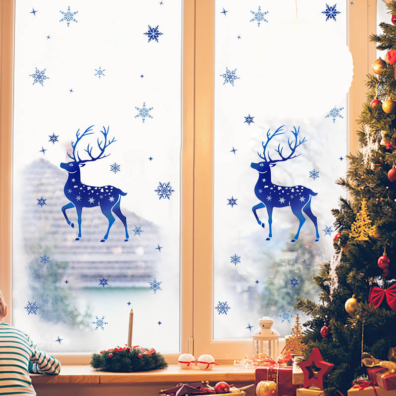 Christmas Window Stickers Elk  - огляд і ціна Snowflake Window Decal
