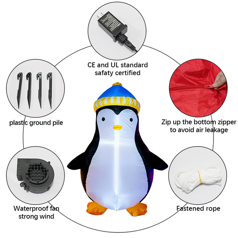 1.5M Christmas Penguin Inflata - огляд і ціна Christmas Lights Outdoor