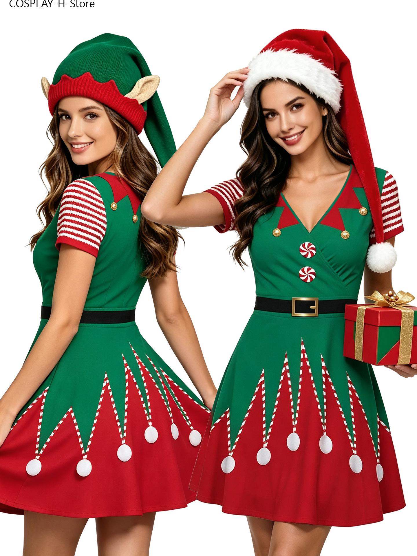 Women Christmas Elf Dress, Lon - огляд і ціна Elf Costume Christmas