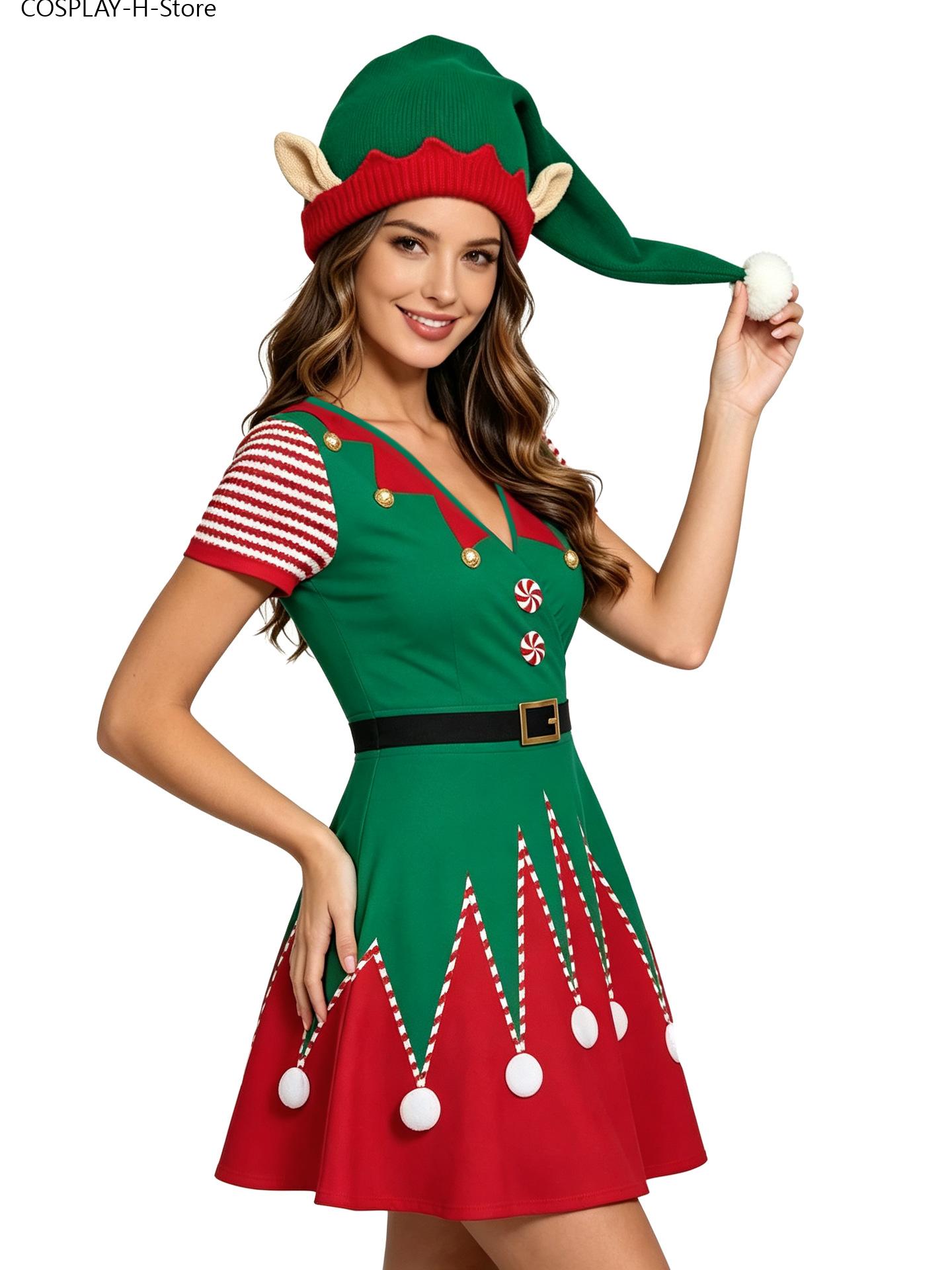 Women Christmas Elf Dress, Lon - огляд і ціна Elf Costume Christmas